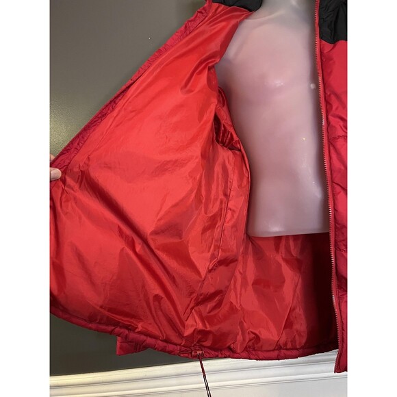 Steve & Barry's Double Down Jacket Mens 2XL Red Black Puffer Hooded Winter Coat - Picture 12 of 16